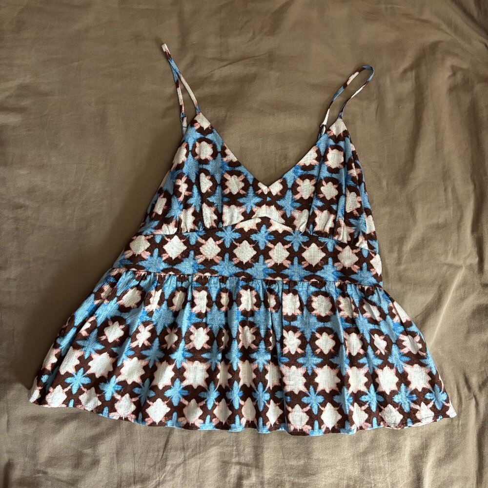 Loft Strap V-Neck Tie-dye Top